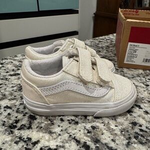 white glitter old skool vans